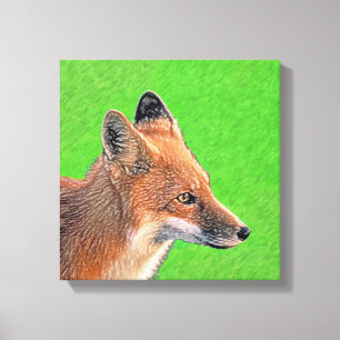 Red Fox Malerei - Original Wildlife Art Leinwanddruck
