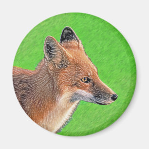 Red Fox Malerei - Original Wildlife Art Magnet