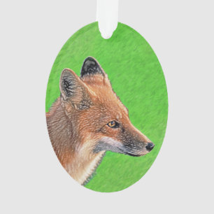 Red Fox Malerei - Original Wildlife Art Ornament
