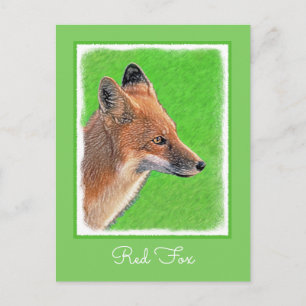 Red Fox Malerei - Original Wildlife Art Postkarte