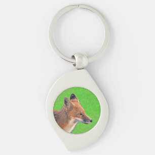 Red Fox Malerei - Original Wildlife Art Schlüsselanhänger
