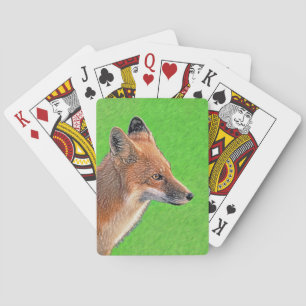Red Fox Malerei - Original Wildlife Art Spielkarten