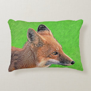 Red Fox Malerei - Original Wildlife Art Zierkissen