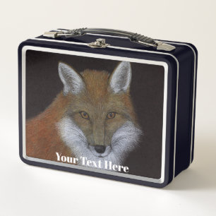 Red Fox Metal Lunch Box