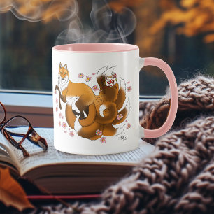 Red Fox Schwanzes Kitsune Kasai Tasse