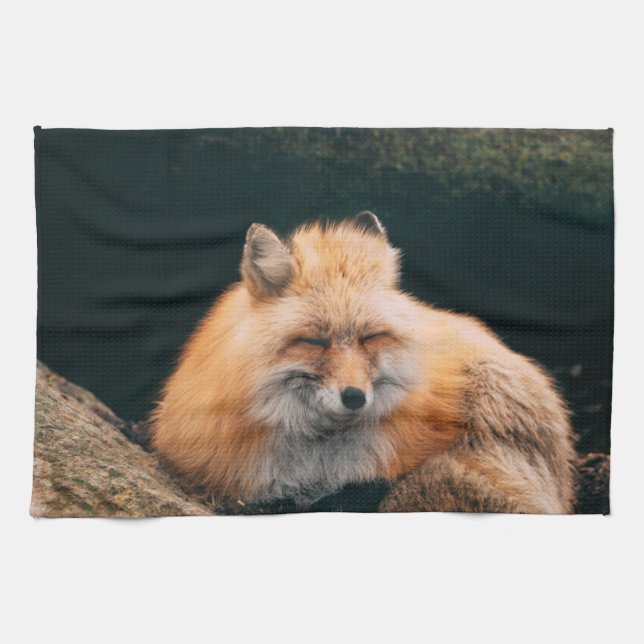 Red Fox Sleeping Geschirrtuch (Horizontal)