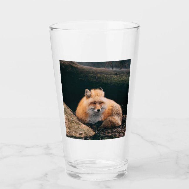 Red Fox Sleeping Glas (Vorderseite)