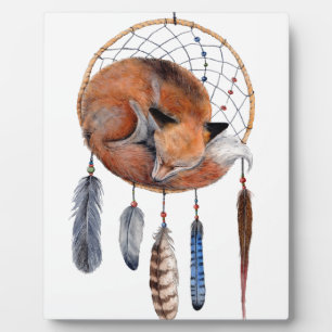 Red Fox Sleeping on Dreamcatcher Fotoplatte