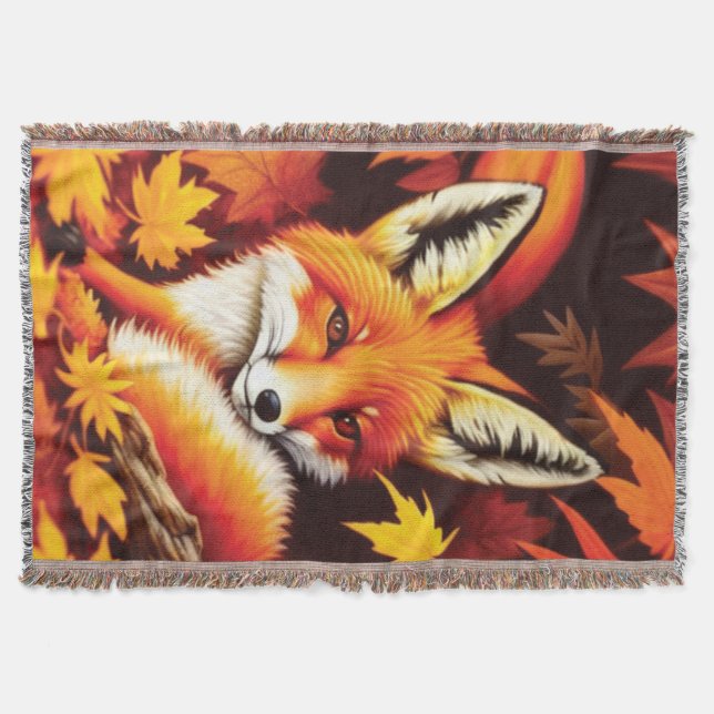 Red Fox Throw Blanket Decke (Vorderseite)