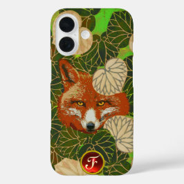 RED FOX UNTER GRÜNEN BLÄTTER UND FOLIAGE Monogramm iPhone 16 Hülle