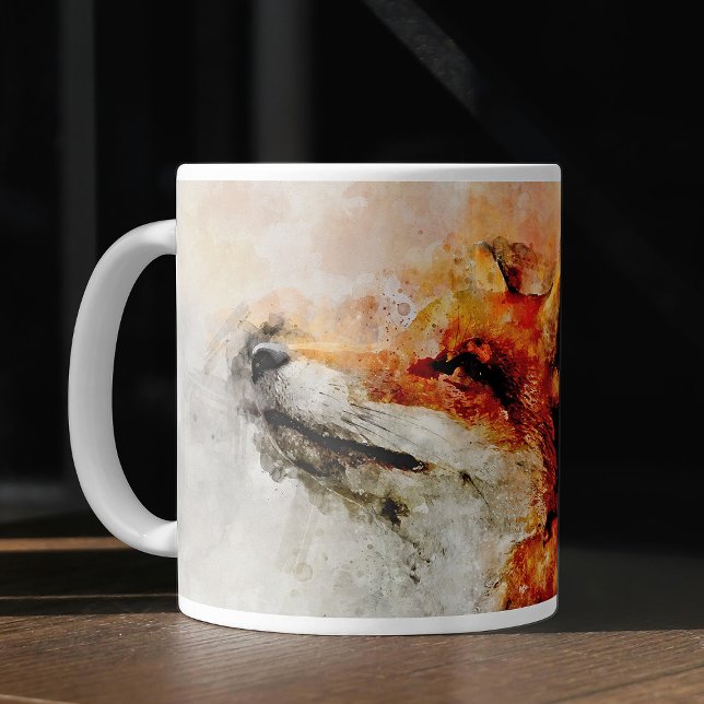 Red Fox Watercolor Portrait 01 Kaffeetasse (Red Fox Watercolor Portrait 01. Coffee Mug)