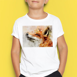 Red Fox Watercolor Portrait 01 T-Shirt