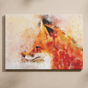 Red Fox Watercolor Portrait 03 Leinwanddruck