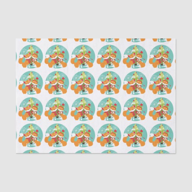 Red Fox Weihnachts-Tissue Paper Seidenpapier (Vorderseite)
