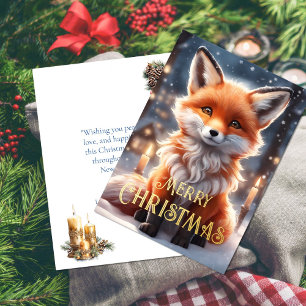 Red Fox Winter Weihnachten Folien Feiertagskarte