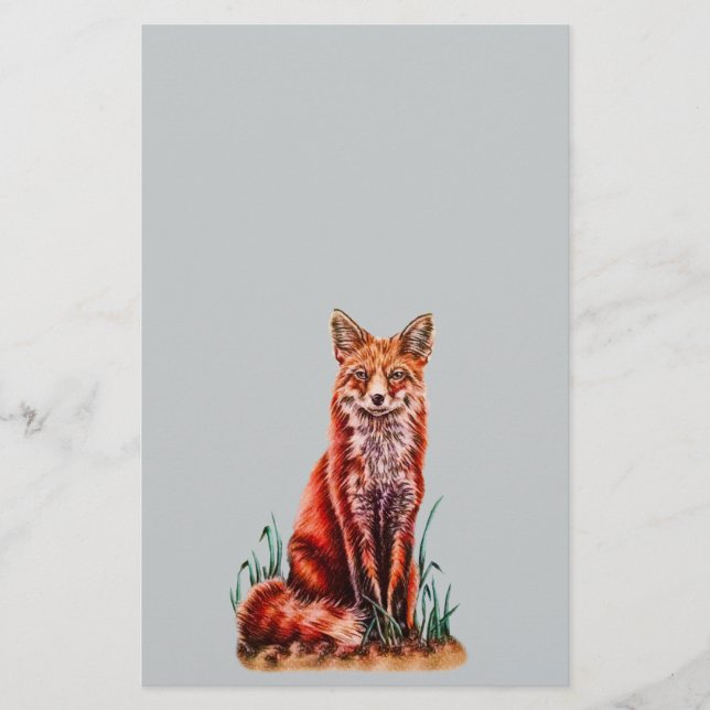 Red Fox Zeichnend Tier Art Stift Foxy (Vorderseite)