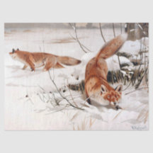 Red Foxes in the Winter Snow (by Wilhelm Kuhnert)