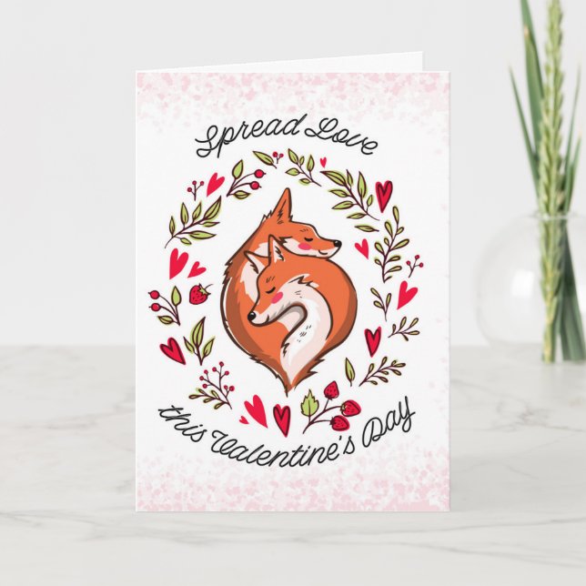 Red Foxes Valentine Liebe Karte (Vorderseite)
