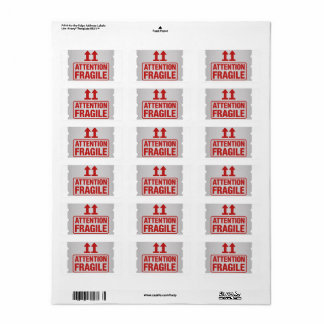 Red Fragile Handle mit Care Mailing Label images2 Adressaufkleber