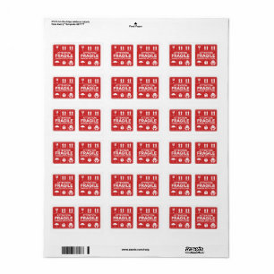 Red Fragile Handle mit Care Mailing Label Images5 Adressaufkleber