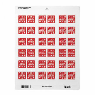 Red Fragile Handle mit Care Mailing Label Images5 Adressaufkleber