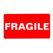 Red Fragile Shipping Label