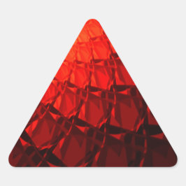 Red Fraktal Pattern Dreieckiger Aufkleber