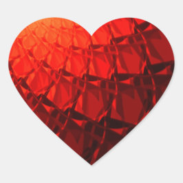 Red Fraktal Pattern Herz-Aufkleber