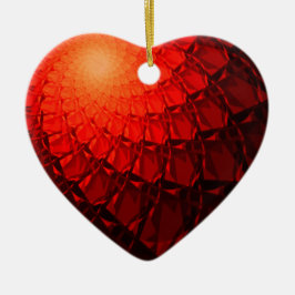 Red Fraktal Pattern Keramik Ornament