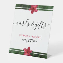 Red Frangipani Plumeria Wedding Cards & Gifts