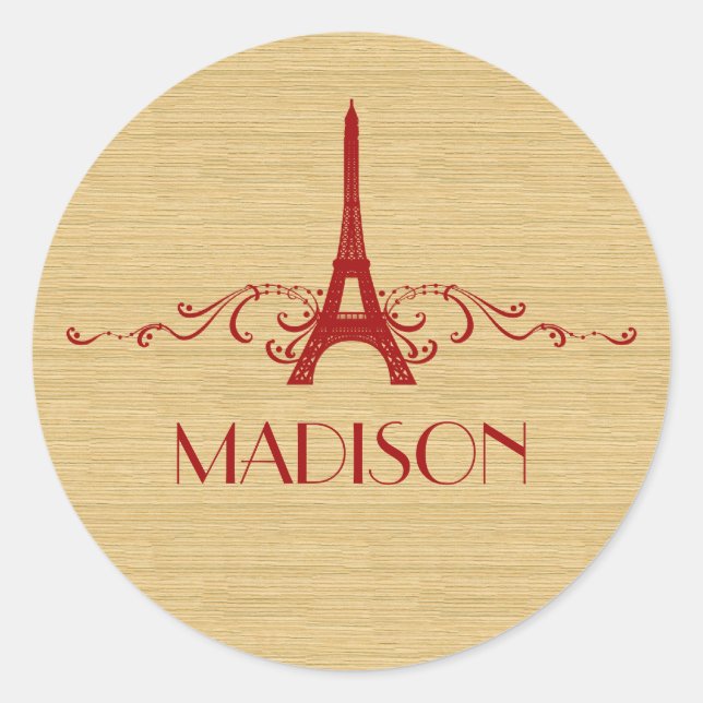 Red French Blüh Stickers (Vorderseite)