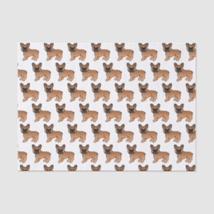 Red French Bulldog Niedlich Cartoon Dog Muster Seidenpapier