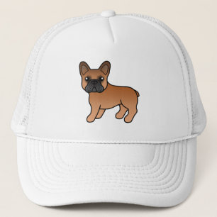 Red French Bulldog Niedlich Cartoon Dog Truckerkappe
