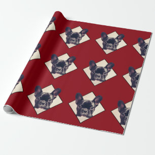 Red French Bulldog Packpapier