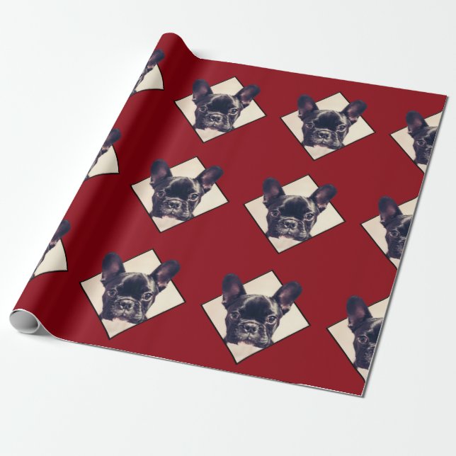 Red French Bulldog Packpapier (Ungerollt)