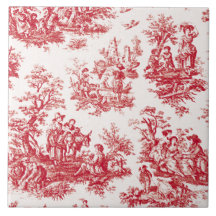 Red French Country Toile