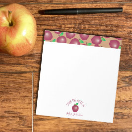 Red Fresh Apple Educator Notepad Notizblock