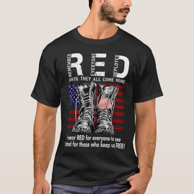 Red Friday Suprt Our Troops Until They All Come Ho T-Shirt (Vorderseite)
