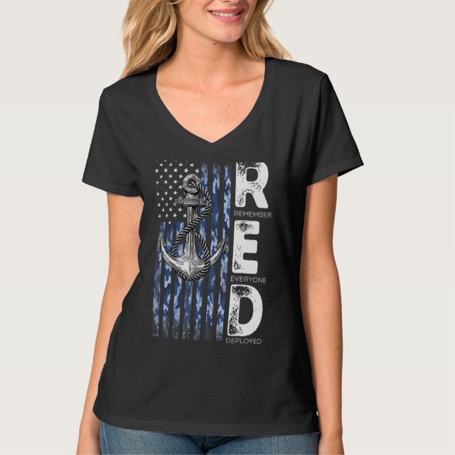 Red Friday Veterans Day US Navy Unterstützung Alle T-Shirt (Vorderseite)