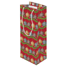 RED Frohe Weihnachtsbällmuster Geschenktüte Für Weinflaschen