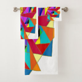 Red Fuchsia Orange Yellow Green Blue Violet Badhandtuch Set