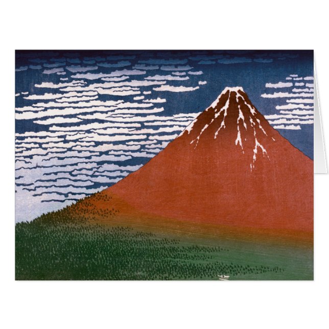 Red Fuji, Aka Fujiyama Volcano Katsushika Hokusai (Vorderseite (Horizontal))