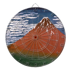 Red Fuji, Aka Fujiyama Volcano Katsushika Hokusai Dartscheibe