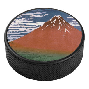 Red Fuji, Aka Fujiyama Volcano Katsushika Hokusai Eishockey Puck