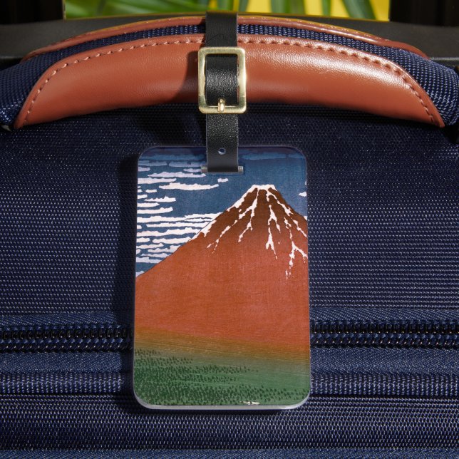 Red Fuji, Aka Fujiyama Volcano Katsushika Hokusai Gepäckanhänger (Vorderseite Insitu 2)