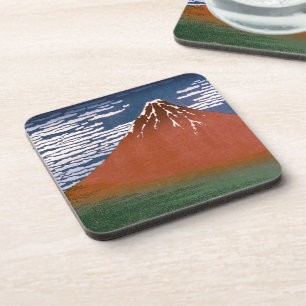 Red Fuji, Aka Fujiyama Volcano Katsushika Hokusai Getränkeuntersetzer