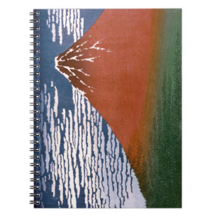 Red Fuji, Aka Fujiyama Volcano Katsushika Hokusai Notizblock