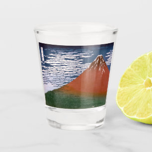 Red Fuji, Aka Fujiyama Volcano Katsushika Hokusai Schnapsglas