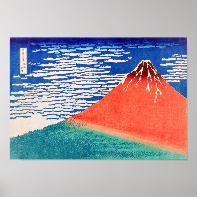 Red Fuji | Hokusai | Poster (Vorne)