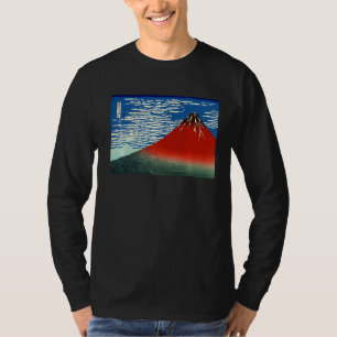 Red Fujisan in Clear Weather Japan Landscape Print T-Shirt
